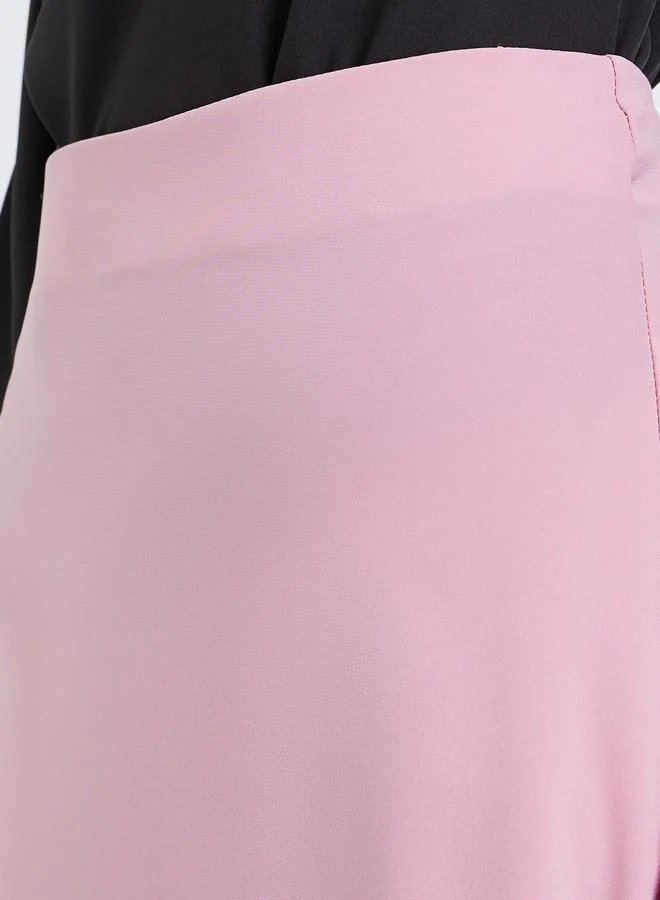 Styli Women Contrast Hem Color Block Maxi Skirt